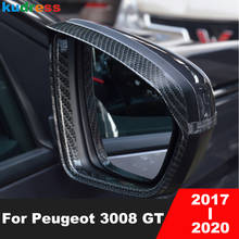 For Peugeot 3008 GT 2017 2018 2019 2020 Carbon Fiber Side Door Rearview Mirror Cover Trim Rain Guard Visor Shade Bezel Frame 2024 - buy cheap