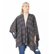 Capa visual de eixos da moda primavera, poncho feminino de designer, cobertor brilhante, suéter listrado de luxo, cardigã de malha feminino, plus size 2024 - compre barato