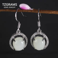 Pendientes de plata de ley 925 para mujer, aretes bohemios con piedra preciosa Natural de Jade, los mejores regalos, joyería personalizada 2024 - compra barato