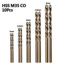 10Pcs M35 Cobalt Twist Drill Bit Set 1/1.5/2/2.5/3mm High Speed Steel Metal Drill Bit Hole Cutter For Stainless Steel 2024 - buy cheap