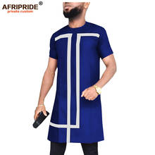 Camisas Dashiki africanas para hombres, Tops de manga corta, Camisa larga Tribal, ropa tradicional ajustada, A1912011, 2019 2024 - compra barato