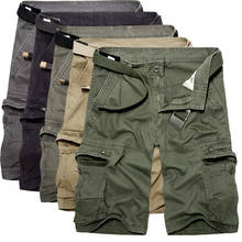 Cargo Shorts Men 2022 Military Summer Army Green Cotton Men Loose Pocket Homme Casual Bermuda Male Trousers Army Cargo Shorts 2024 - buy cheap