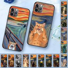 Soft Phone Cover For iphone 14PLUS 12pro 13pro 11pro max 5s 6s 7 8plus x xr xsmax 12 13mini se 2020 cases Scream by Munch cat 2024 - buy cheap