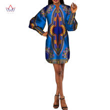 New African Dresses for Women Bazin Riche African Clothes Women Long Sleeve Dashiki Mini Dresses African Clothing WY4454 2024 - buy cheap