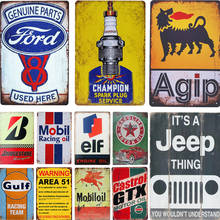 Carteles de hojalata de Metal Vintage, cartel de aceite de Motor, servicio de neumáticos de gasolina, Pub, placa de decoración de pared de garaje 2024 - compra barato