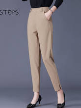 Large Sizes Women Suit Pants Black Beige Ladies Office Work Wear Trousers Plus Size 4XL Split Harem Pants 2022 Autumn Clothing 2024 - buy cheap