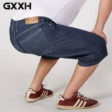 Мужские летние джинсовые шорты Экстра больших размеров 30-52, тонкие свободные прямые шорты из денима большого размера плюс, размер d 52 50 48 46 2024 - купить недорого