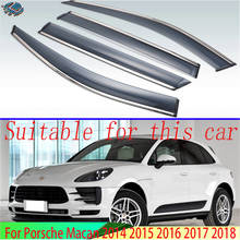 Para porsche macan 2014 2015 2016 2017 2018 plástico exterior viseira ventilação shades janela sol guarda chuva defletor 4 pçs 2024 - compre barato