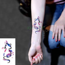 Pegatina de tatuaje temporal a prueba de agua, pegatinas de tatuaje de gato, tatuajes falsos de Flash, mano, pierna, brazo, espalda para niños, hombres, mujeres y niños 2024 - compra barato