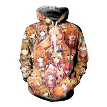 SOSHIRL Summer Funny Sweatshirt Unisex Couple Streetwear The Rising of The Shield Hero Kawaii Anime Hoodies Orange Harajuku Top 2024 - buy cheap