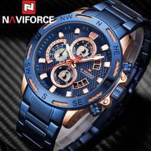 New NAVIFORCE Men Watch Date Sport Man Wristwatch Top Brand Luxury Military Chronograph Stainless Steel Quartz Male Clock 9165 2024 - buy cheap
