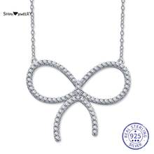 Shipei Fashion 925 Sterling Silver Created Moissanite Gemstone Bowknot Pendant Necklace Wedding Party Fine Jewelry Wholesale 2024 - buy cheap