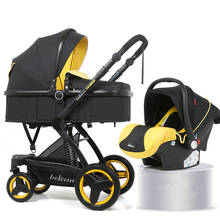 Cochecito de bebé 3 en 1 de lujo, carrito de bebé de paisaje alto, de viaje, Reversible, color rosa, con asiento de coche 2024 - compra barato