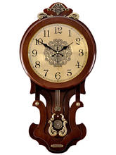 European Wall Clock Vintage Pendulum Clock Wall Decor Bell Living Room Radio Clocks Home Chinese Style Duvar Saati Decor SC445 2024 - buy cheap