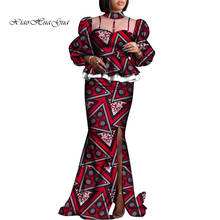 2 Pieces Set Women Skirt and Top Set African Clothes for Women Print Clothing Ankara Blouse and Split Skirts Suits Set WY8456 2024 - buy cheap