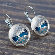 Tree of Life Silver Color Earrings Fashion France Earrings for Women EarHook Earrings Life Tree Glass Cabochon Jewelry Girl Gift 2024 - buy cheap