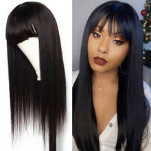 Bobbi Collection Human Hair Wigs with Bang Ombre Honey Blonde Black Brown Machine Made Wig Straight 12-32 inch Indian Remy Hair 2024 - buy cheap