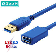 QGeeM USB Extension Cable Cord Super Speed USB 3.0 Cable Male to Female 1m 2m 3m Data Sync USB 2.0 Extender Cord Extension USB 2024 - купить недорого