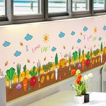 Pegatinas de pared de verduras DIY, calcomanías de Mural de suelo de dibujos animados para habitaciones de niños, dormitorio de bebé, guardería, decoración del hogar 2024 - compra barato