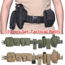 Kit de cintos de segurança táticos multifuncionais, 10 em 1, treinamento militar, guarda, utilitário, cinto com coldre, conjunto de bolsa 2024 - compre barato