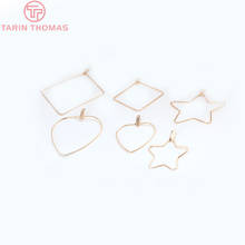 (1682)10PCS 24K Gold Color Plated Brass Star Heart Earring Connector for DIY Earrings Jewelry Making Findings 2024 - buy cheap