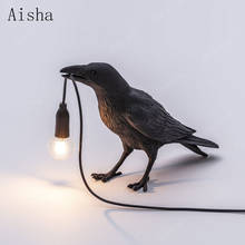 Luminária de mesa com pássaros, abajur de resina estilo pássaro da sorte, decoração para o quarto, luminária de mesa em led nórdica 2024 - compre barato