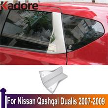 Guarnição de soleira triangular da janela traseira, acessório automotivo de aço inoxidável para nissan qashqai duleco 2007 2008 2009