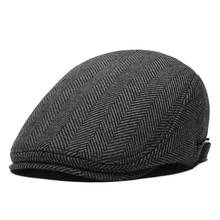 Wool Nylon Men's Newsboy Caps Middle Aged Old Age Cabbie Ivy Striped Beret Dad Hats for Men Flat Caps 2024 - buy cheap