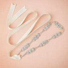 JLZXSY-cinturón nupcial de cristal hecho a mano, diamantes de imitación, vestido con cinturón Ceñidor, diadema para dama de honor de la novia (plata, oro rosa) 2024 - compra barato