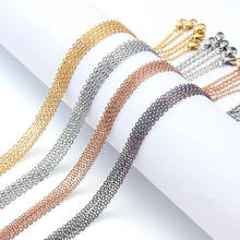 Cadenas de acero inoxidable para fabricación de joyas, collares de 1,5/2mm, Color negro, dorado, rosa, Multicolor, 10 unids/lote 2024 - compra barato