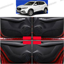 carbon fiber leather Car Interior Door Mat Anti-kick Pad Cover for Mg Hs 2018 2019 2020 2021 Accessories Auto Protector 2022 2024 - buy cheap