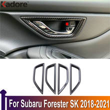Manija de puerta Interior de fibra de carbono para Subaru Forester SK 2018 2019 2020, cubierta de captura, embellecedor, Panel de inserción de calcomanías, accesorios de coche 2024 - compra barato