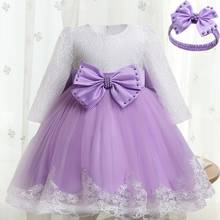 Baby Girl Bow Princess Costume Newborn Spring Winter Dress Girl Pageant Party Ball Gown Toddler First Communion Dress Vestidos 2024 - buy cheap