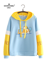 Kawaii Sweatshirts Women Girls Pullovers Sweet Teens Tops Cartoon Animal Corgi Dog Hooded Long-Sleeve Female Hoody Spring Autumn 2024 - buy cheap