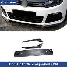Fibra de carbono/frp unpainted amortecedor dianteiro spoiler splitter para volkswagen vw golf 6 vi mk6 r20 pá dianteira 2010 2011 2012 13 2024 - compre barato