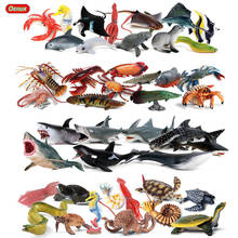 Oenux Sea Life Animals Megalodon Shark Orca, Кит, карб, рыба, фигурки, океанская модель, аквариум, ПВХ, обучающая детская игрушка 2024 - купить недорого