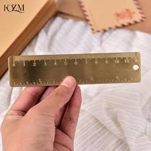 Durable Metal 12cm Scales Rulers Vintage Brass Handy Straight Ruler School Copper Metal Bookmark CM Inch Dual Scales 2024 - buy cheap