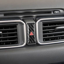 Cubierta de botón de advertencia de Control central de coche, pegatina decorativa de fibra de carbono para Mazda CX-5, CX5, CX 5, 2017, 2018 2024 - compra barato