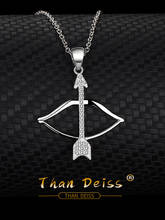 S925 colar de prata esterlina cupido arco e flecha, de personalidade feminina, europeu e americano, joias, pingente 2024 - compre barato