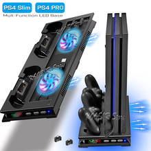 PS4 PRO тонкий вертикальный стенд контроллер LED Зарядное устройство зарядная док-станция охлаждающий вентилятор PS 4 аксессуары для Sony Playstation 4 Pro 2024 - купить недорого