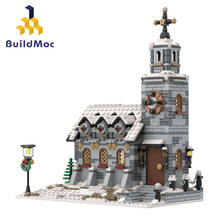 Moc cidade lagoa quarto bloco de construção tijolos aldeia inverno cottage templo igreja arquitetura brinquedo crianças presente natal 2024 - compre barato