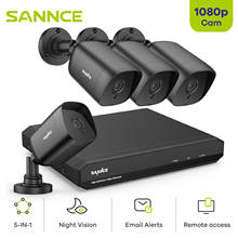 SANNCE-sistema de seguridad de vídeo para exteriores, videocámaras de vigilancia impermeables de 1080P Lite 1080N 5 en 1 H.264 + 4CH DVR Con 2X 4X, Kit CCTV 2024 - compra barato