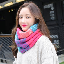Striped Women Scarf  Knitted Snood  Winter Infinity Scarves Neck Circle Cable Warm Soft Ring  for Female 2024 - buy cheap