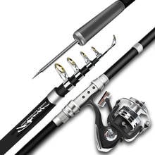 2019 New Fishing Set Telescopic Fishing Rod with Reel Carbon Fiber Super Hard Long Throwing Power Hand Rod Ultra Light Seapole 2024 - buy cheap