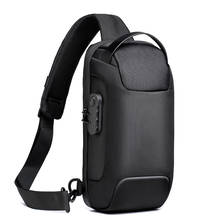 Men's Waterproof USB Oxford Crossbody Bag Anti-theft Shoulder Sling Bag Multifunction Short Travel Messenger Chest Pack For Male 2024 - buy cheap