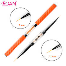 BQAN 1PCS Double Head 7mm/11mm Acrylic Flower Nail Art Brushes Liner Brush Drawing Line Brush Crystal Handle Manicure Art Tools 2024 - buy cheap