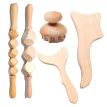 5PC Wood Therapy Body Massage Tool Massage Roller Therapy Meridians Scrap Lymphatic Health Care For Full Body Muscle Pain Relief 2024 - buy cheap