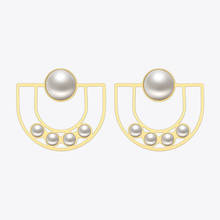 Enfashion U and Pearl Earring Stainless Steel Stud Earrings For Women Earings Fashion Jewelry Boucle D'oreille EDS181062 2024 - buy cheap