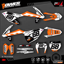 PowerZone Custom Team Graphics Backgrounds Decals 3M Stickers Kit For KTM SX SXF MX 16-18  EXC XCW Enduro 17-19 125 to 500cc 08 2024 - buy cheap