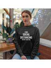I Was Social Distancing Letters Print Sweatshirt Women Round Neck Hipster Tumblr Graphic Winter Clothes Women Fashion Pullovers 2024 - buy cheap